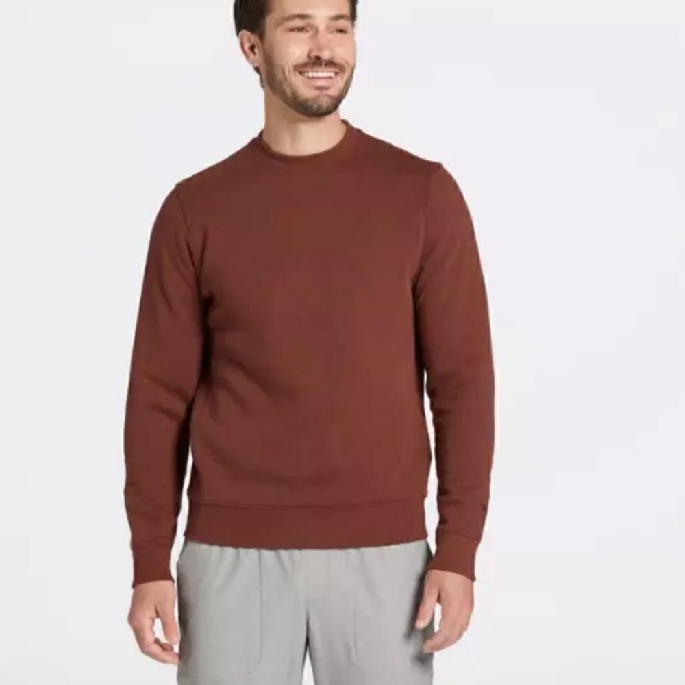🚨4/$25 VRST Men’s Classic Fleece Crew Sweatshirt Earth Brown Heather Size Small